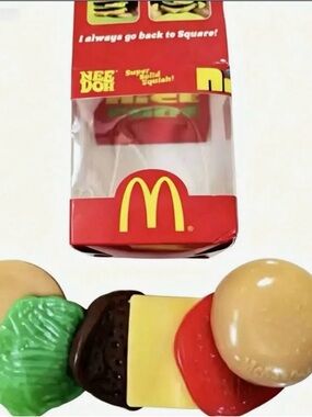 McDonald's Red and Yellow Play Burger Set with Colorful Toppings
